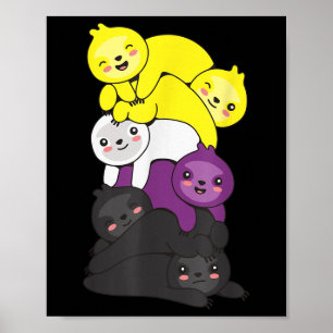 Poster Bandeira não binária Orgulho não binário LGBT Slot
