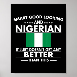Poster Bandeira Nigeriana Orgulhosa Raízes do Patrimônio 