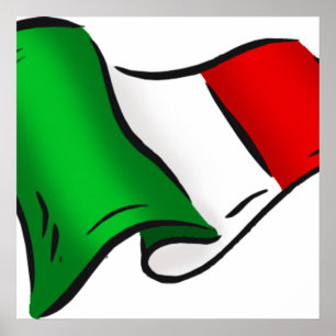 Poster Bandeira ondulada de Italia
