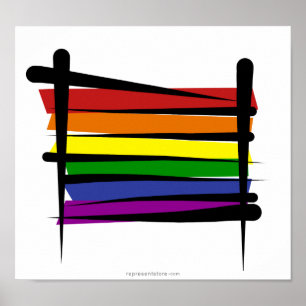 Poster Bandeira Orgulho gay do arco-íris