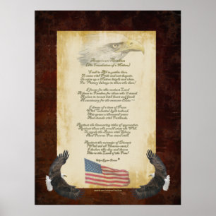Poster "Bandeira original patriótica dos E.U. do poema d