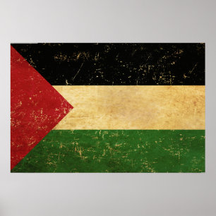 Poster Bandeira Palestina Vintage