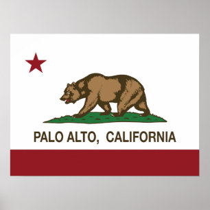Póster Bandeira Palo Alto do estado de Califórnia