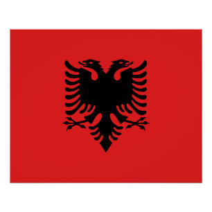 Póster Bandeira Patriótica Albanesa