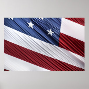 Poster Bandeira patriótica americana do vermelho dos EUA