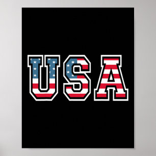 Poster Bandeira Patriótica Americana Para Homens Mulheres