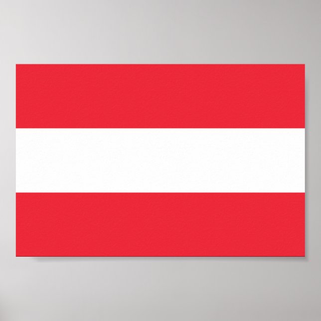 Póster Bandeira Patriótica Austríaca (Frente)