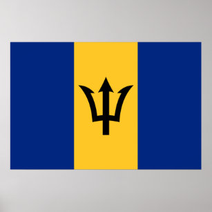 Poster Bandeira Patriótica Barbados