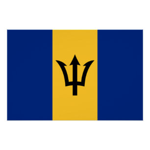 Póster Bandeira Patriótica Barbados