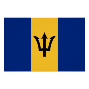 Póster Bandeira Patriótica Barbados