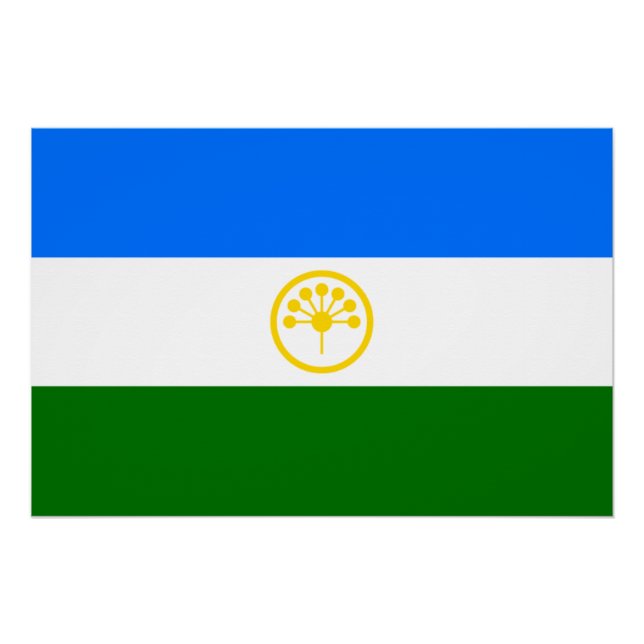 Póster Bandeira Patriótica Bashkortostan (Frente)