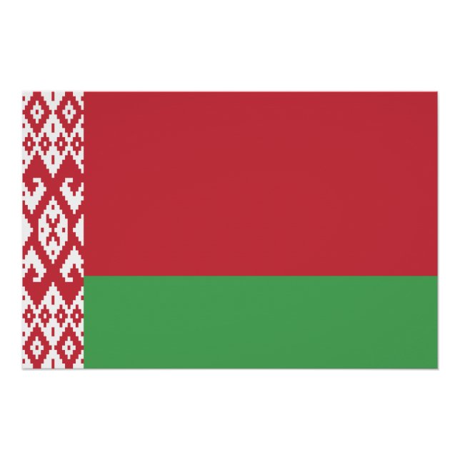 Póster Bandeira Patriótica da Bielorrússia (Frente)