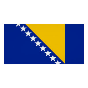 Póster Bandeira Patriótica da Bósnia Herzegovina