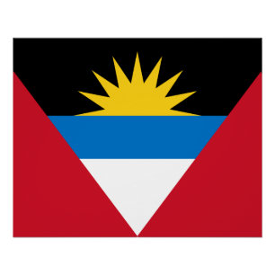 Póster Bandeira Patriótica de Antígua e Barbuda