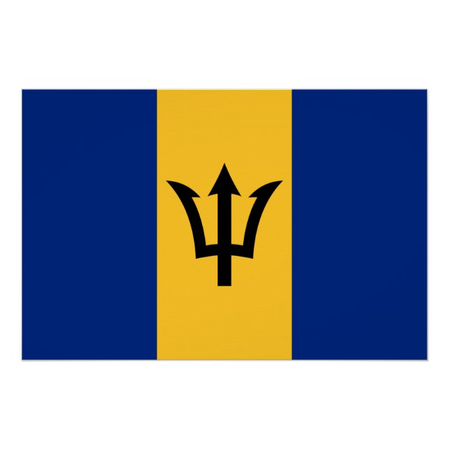 Póster Bandeira Patriótica de Barbados (Frente)