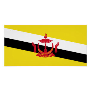 Póster Bandeira Patriótica de Brunei