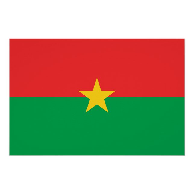 Póster Bandeira Patriótica de Burkina Faso (Frente)