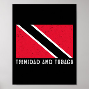 Poster Bandeira Patriótica Distorcida de Trinidad e Tobag