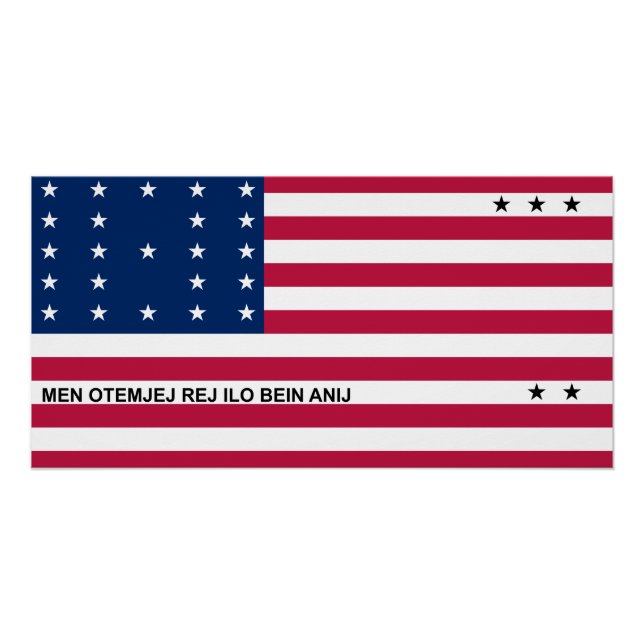 Póster Bandeira Patriótica do Atol do Biquíni (Frente)