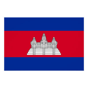 Póster Bandeira Patriótica do Camboja
