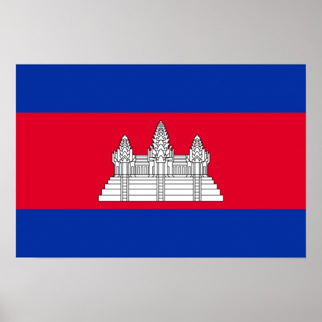 Poster Bandeira Patriótica do Camboja (Frente)