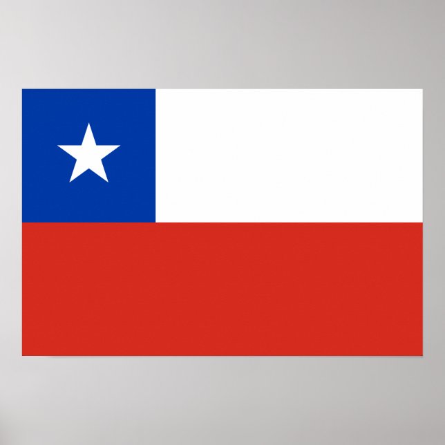 Poster Bandeira Patriótica do Chile (Frente)