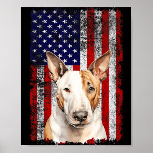Poster Bandeira Patriótica do Dia 4 de Julho Amante do Cã