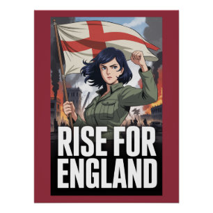 Póster Bandeira Patriótica do Reino Unido Inglaterra St G