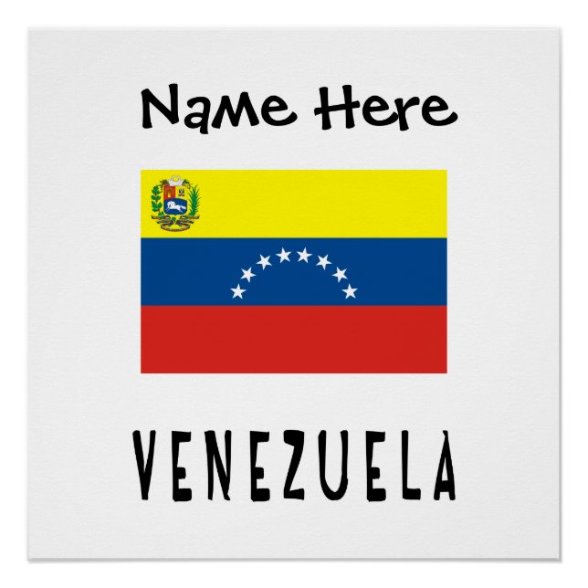 Póster Bandeira Personalizada da Venezuela (Frente)