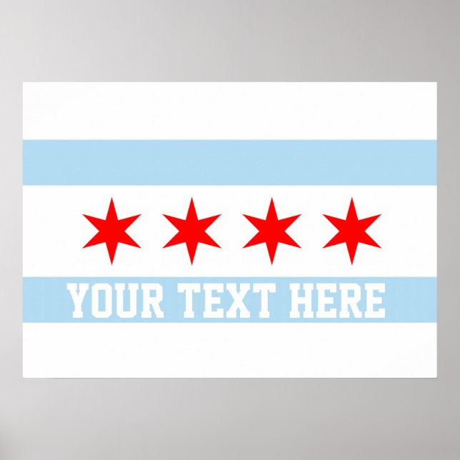 Póster Bandeira Personalizada de Chicago (Frente)