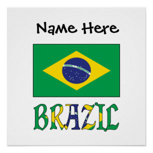 Póster Bandeira Personalizada do Brasil