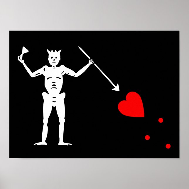 Poster Bandeira Pirata de Barba Negra (Frente)