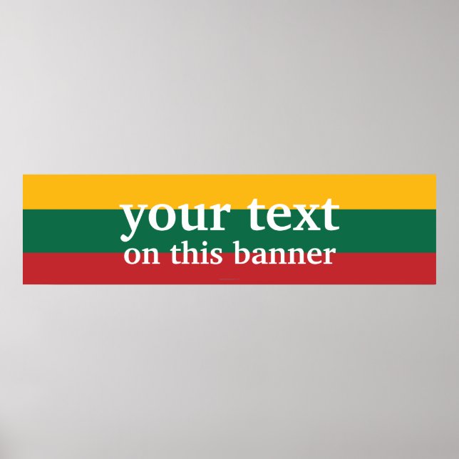 Poster Bandeira Plana Lituânia (Frente)