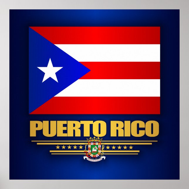 Poster Bandeira Porto Rico (Frente)