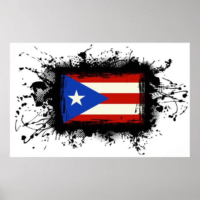Poster Bandeira Porto Rico (Frente)