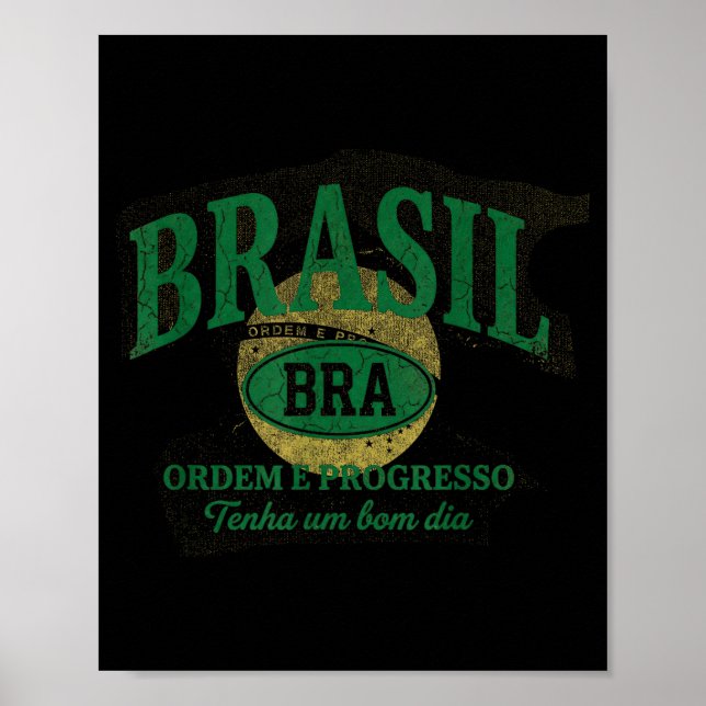 Poster Bandeira Presente Brasil Fã Brasileiro Vintage Sam (Frente)