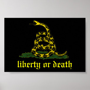 Póster bandeira preta da liberdade ou da morte de Gadsden