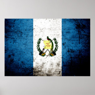 Poster Bandeira preta de Guatemala do Grunge