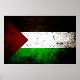 Póster Bandeira preta de Palestina do Grunge