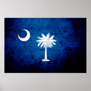 Poster Bandeira preta do estado de South Carolina do