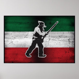 Poster Bandeira Quebeque Velho Patriótico Henri Julien