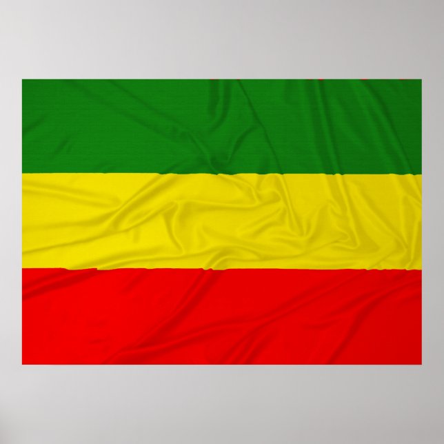 Poster Bandeira Rastafarian enrugada (Frente)