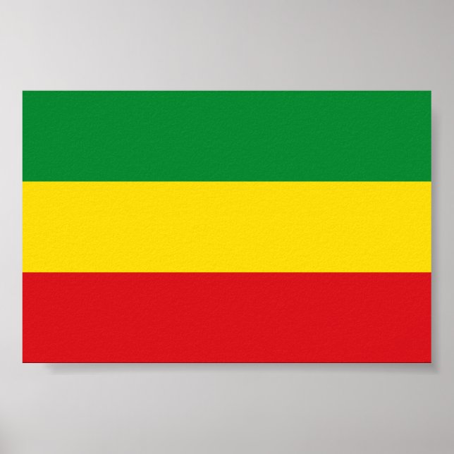 Poster Bandeira Rastafarian Rasta Etiópia (Frente)