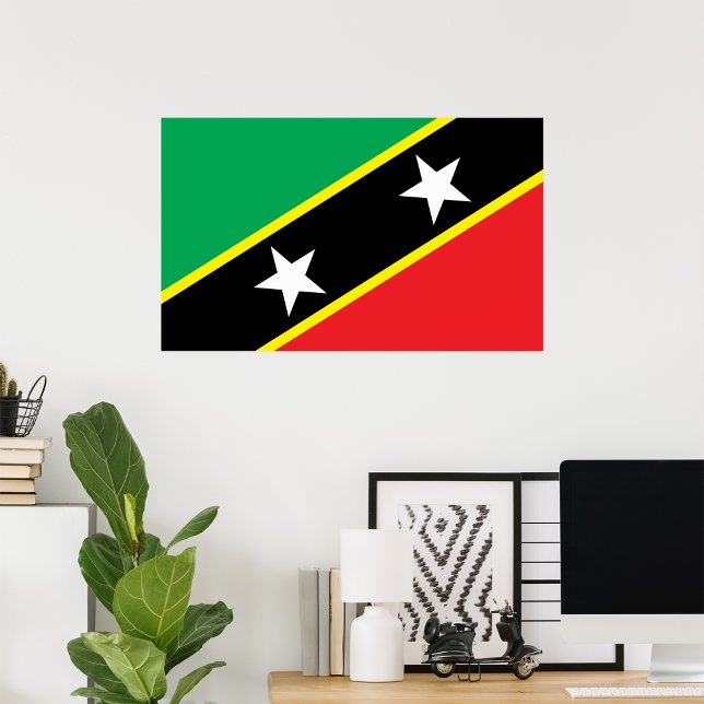 Poster Bandeira rua Kitts E Nevis (Criador carregado)
