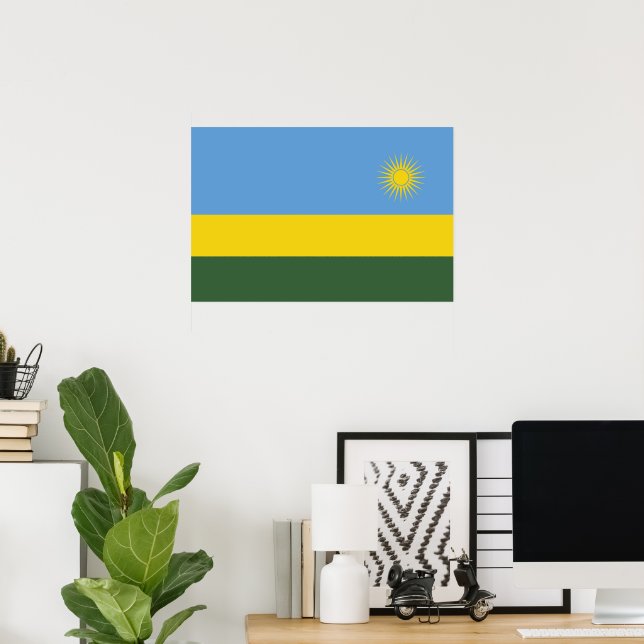 Poster Bandeira Ruanda (Escritório em casa)
