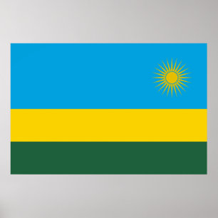 Poster Bandeira Ruandesa (Ruanda) (País Africano)
