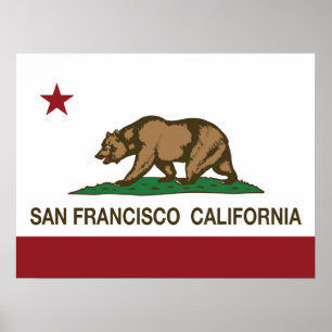 Póster Bandeira San Francisco do estado de Califórnia