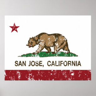 Poster Bandeira San Jose do estado da república de