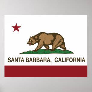 Póster Bandeira Santa Barbara do estado de Califórnia