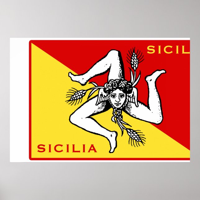 Poster Bandeira Siciliana (Frente)